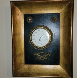 BEAUTIFUL VINTAGE BRASS/WOODEN CASE WARREN KESSLER MANTLE CLOCK 16X20 "WORKING F